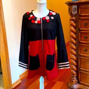 NWT Firmiana colorblock circle jacket coat zip Med